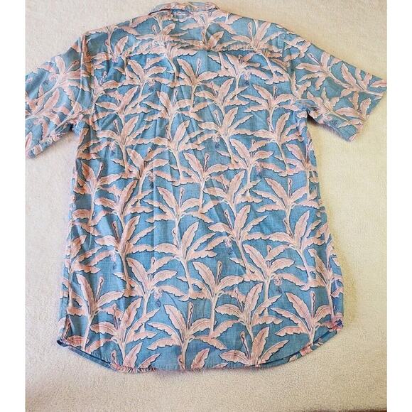 American Rag Reverse Print Tropical Banana Palm Floral Hawaiian Shirt Sz Small - Picture 2 of 9